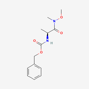 Benzyl (S)-(1-(methoxy(methyl)amino)-1-oxopropan-2-yl)carbamate chemical structure (CAS 114744-83-1)