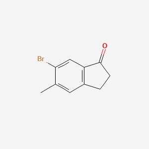 6-Bromo-5-methyl-2,3-dihydro-1H-inden-1-one chemical structure (CAS 1147548-82-0)
