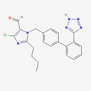 1-((2'-(2H-Tetrazol-5-yl)-[1,1'-biphenyl]-4-yl)methyl)-2-butyl-4-chloro-1H-imidazole-5-carbaldehyde chemical structure (CAS 114798-36-6)