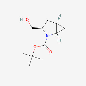 (1R,3R,5R)-tert-Butyl 3-(hydroxymethyl)-2-azabicyclo[3.1.0]hexane-2-carboxylate chemical structure (CAS 1148048-41-2)