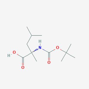 (S)-2-((tert-Butoxycarbonyl)amino)-2,4-dimethylpentanoic acid chemical structure (CAS 1149354-06-2)