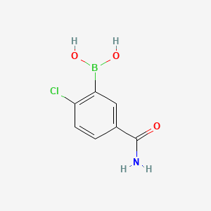 (5-Carbamoyl-2-chlorophenyl)boronic acid chemical structure (CAS 1150114-35-4)
