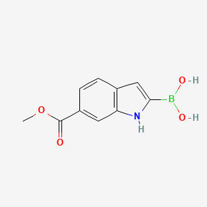 (6-(Methoxycarbonyl)-1H-indol-2-yl)boronic acid chemical structure (CAS 1150114-47-8)