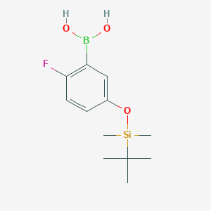 (5-((tert-Butyldimethylsilyl)oxy)-2-fluorophenyl)boronic acid chemical structure (CAS 1150114-53-6)