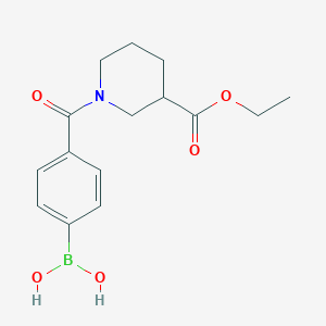 (4-(3-(Ethoxycarbonyl)piperidine-1-carbonyl)phenyl)boronic acid chemical structure (CAS 1150114-74-1)