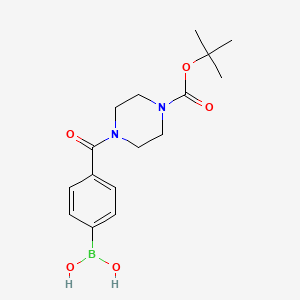 (4-(4-(tert-Butoxycarbonyl)piperazine-1-carbonyl)phenyl)boronic acid chemical structure (CAS 1150114-76-3)