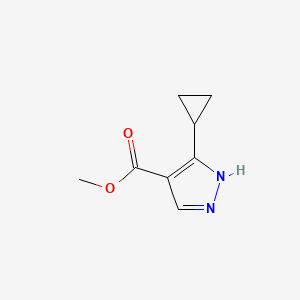 Methyl 5-cyclopropyl-1H-pyrazole-4-carboxylate chemical structure (CAS 1150164-05-8)