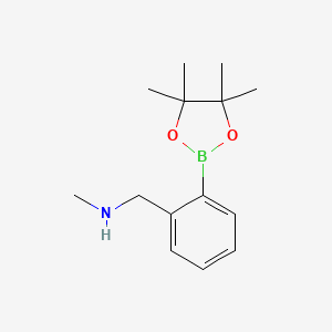 N-Methyl-1-(2-(4,4,5,5-tetramethyl-1,3,2-dioxaborolan-2-yl)phenyl)methanamine chemical structure (CAS 1150271-47-8)