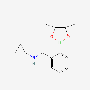 N-(2-(4,4,5,5-Tetramethyl-1,3,2-dioxaborolan-2-yl)benzyl)cyclopropanamine chemical structure (CAS 1150271-52-5)