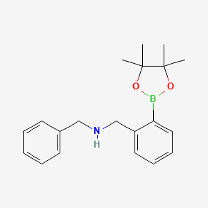 N-Benzyl-1-(2-(4,4,5,5-tetramethyl-1,3,2-dioxaborolan-2-yl)phenyl)methanamine chemical structure (CAS 1150271-53-6)