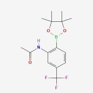 N-(2-(4,4,5,5-Tetramethyl-1,3,2-dioxaborolan-2-yl)-5-(trifluoromethyl)phenyl)acetamide chemical structure (CAS 1150271-57-0)