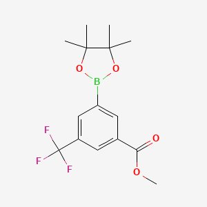 Methyl 3-(4,4,5,5-tetramethyl-1,3,2-dioxaborolan-2-yl)-5-(trifluoromethyl)benzoate chemical structure (CAS 1150271-61-6)