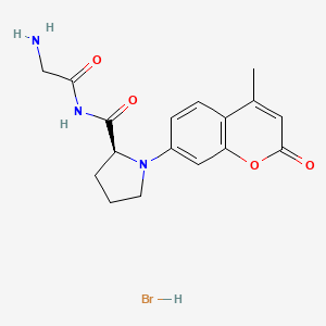(S)-1-(2-Aminoacetyl)-N-(4-methyl-2-oxo-2H-chromen-7-yl)pyrrolidine-2-carboxamide hydrobromide chemical structure (CAS 115035-46-6)