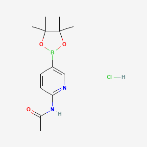 N-(5-(4,4,5,5-Tetramethyl-1,3,2-dioxaborolan-2-yl)pyridin-2-yl)acetamide hydrochloride chemical structure (CAS 1150561-64-0)