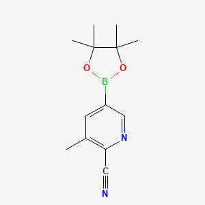 3-Methyl-5-(4,4,5,5-tetramethyl-1,3,2-dioxaborolan-2-yl)picolinonitrile chemical structure (CAS 1150561-70-8)