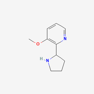 3-Methoxy-2-(pyrrolidin-2-yl)pyridine chemical structure (CAS 1150617-89-2)