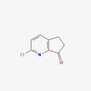 2-Chloro-5H-cyclopenta[b]pyridin-7(6H)-one chemical structure (CAS 1150617-92-7)