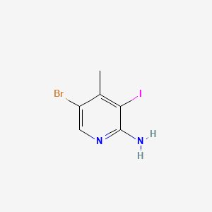 5-Bromo-3-iodo-4-methylpyridin-2-amine chemical structure (CAS 1150618-04-4)
