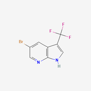 5-Bromo-3-(trifluoromethyl)-1H-pyrrolo[2,3-b]pyridine chemical structure (CAS 1150618-36-2)