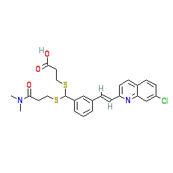 (E)-3-(((3-(2-(7-Chloroquinolin-2-yl)vinyl)phenyl)((3-(dimethylamino)-3-oxopropyl)thio)methyl)thio)propanoic acid chemical structure (CAS 115104-28-4)