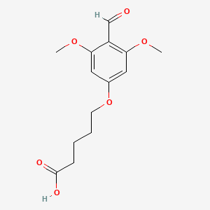 5-(4-Formyl-3,5-dimethoxyphenoxy)pentanoic acid chemical structure (CAS 115109-59-6)