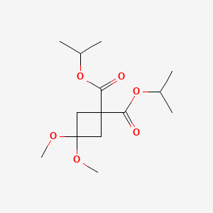 Diisopropyl 3,3-dimethoxycyclobutane-1,1-dicarboxylate chemical structure (CAS 115118-68-8)