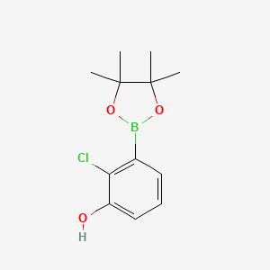 2-Chloro-3-(4,4,5,5-tetramethyl-1,3,2-dioxaborolan-2-yl)phenol chemical structure (CAS 1151564-17-8)