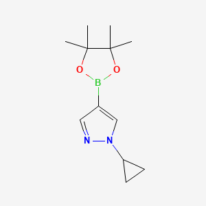 1-Cyclopropyl-4-(4,4,5,5-tetramethyl-1,3,2-dioxaborolan-2-yl)-1H-pyrazole chemical structure (CAS 1151802-22-0)
