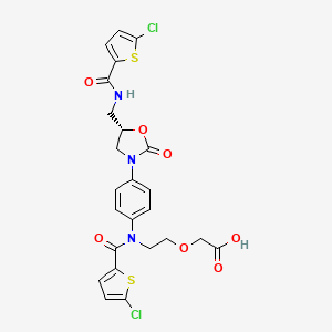 (S)-2-(2-(5-Chloro-N-(4-(5-((5-chlorothiophene-2-carboxamido)methyl)-2-oxooxazolidin-3-yl)phenyl)thiophene-2-carboxamido)ethoxy)acetic acid chemical structure (CAS 1151893-81-0)