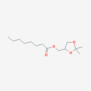 (2,2-Dimethyl-1,3-dioxolan-4-yl)methyl octanoate chemical structure (CAS 115228-29-0)