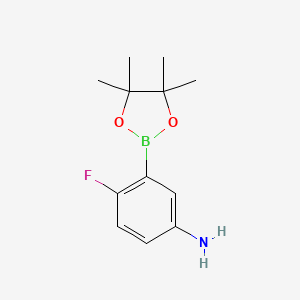 4-fluoro-3-(4,4,5,5-tetramethyl-1,3,2-dioxaborolan-2-yl)aniline chemical structure (CAS 1152441-29-6)