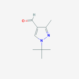 1-(tert-Butyl)-3-methyl-1H-pyrazole-4-carbaldehyde chemical structure (CAS 1152506-33-6)