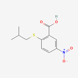 2-[(2-Methylpropyl)sulfanyl]-5-nitrobenzoic acid chemical structure (CAS 1152516-63-6)