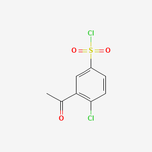 3-Acetyl-4-chlorobenzene-1-sulfonyl chloride chemical structure (CAS 1152558-91-2)