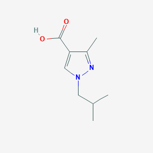 1-Isobutyl-3-methyl-1H-pyrazole-4-carboxylic acid chemical structure (CAS 1152578-73-8)
