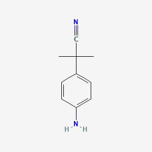 2-(4-Aminophenyl)-2-methylpropanenitrile chemical structure (CAS 115279-57-7)