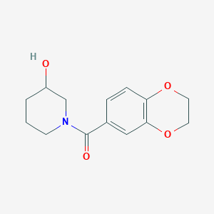 (2,3-Dihydrobenzo[b][1,4]dioxin-6-yl)(3-hydroxypiperidin-1-yl)methanone chemical structure (CAS 1153231-92-5)