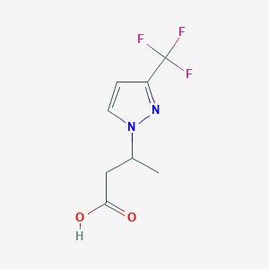 3-(3-(Trifluoromethyl)-1H-pyrazol-1-yl)butanoic acid chemical structure (CAS 1153329-93-1)