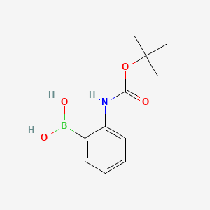 (2-((tert-Butoxycarbonyl)amino)phenyl)boronic acid chemical structure (CAS 115377-94-1)