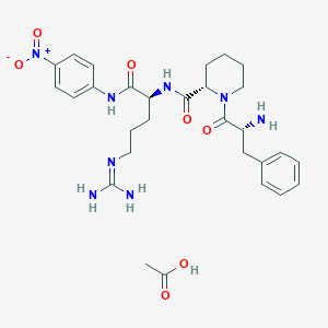 (S)-1-(D-Phenylalanyl)-N-((S)-5-guanidino-1-((4-nitrophenyl)amino)-1-oxopentan-2-yl)piperidine-2-carboxamide acetate chemical structure (CAS 115388-96-0)