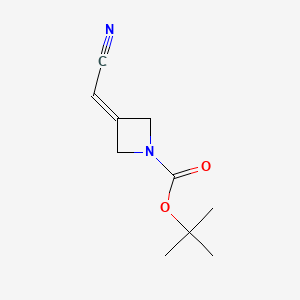 tert-Butyl 3-(cyanomethylene)azetidine-1-carboxylate chemical structure (CAS 1153949-11-1)
