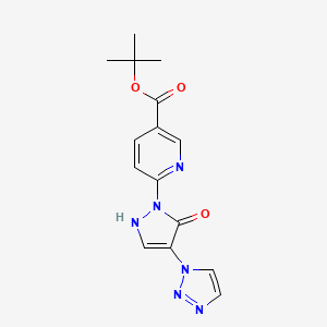 tert-Butyl 6-(5-oxo-4-(1H-1,2,3-triazol-1-yl)-2,5-dihydro-1H-pyrazol-1-yl)nicotinate chemical structure (CAS 1154097-71-8)