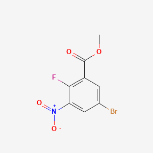 Methyl 5-bromo-2-fluoro-3-nitrobenzoate chemical structure (CAS 1154278-17-7)