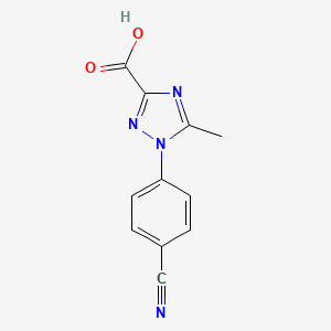 1-(4-Cyanophenyl)-5-methyl-1H-1,2,4-triazole-3-carboxylic acid chemical structure (CAS 1154374-36-3)