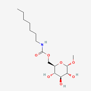 ((2R,3S,4S,5R,6S)-3,4,5-Trihydroxy-6-methoxytetrahydro-2H-pyran-2-yl)methyl heptylcarbamate chemical structure (CAS 115457-83-5)