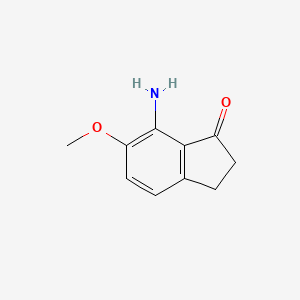 7-Amino-6-methoxy-2,3-dihydro-1H-inden-1-one chemical structure (CAS 1154740-87-0)