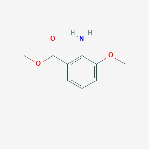 Methyl 2-amino-3-methoxy-5-methylbenzoate chemical structure (CAS 115475-74-6)