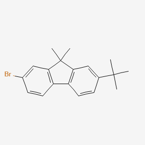 2-Bromo-7-(tert-butyl)-9,9-dimethyl-9H-fluorene chemical structure (CAS 1154752-78-9)