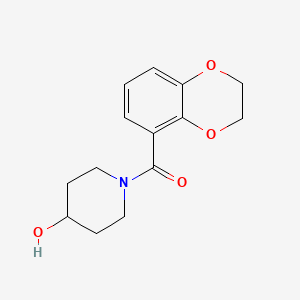 (2,3-Dihydrobenzo[b][1,4]dioxin-5-yl)(4-hydroxypiperidin-1-yl)methanone chemical structure (CAS 1154969-99-9)