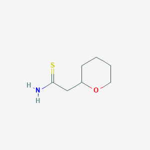 2-(Tetrahydro-2H-pyran-2-yl)ethanethioamide chemical structure (CAS 1154976-90-5)